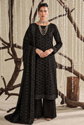 Black Embroidered Dhanak Chicken Kari 3-Piece Suit – Unstitche