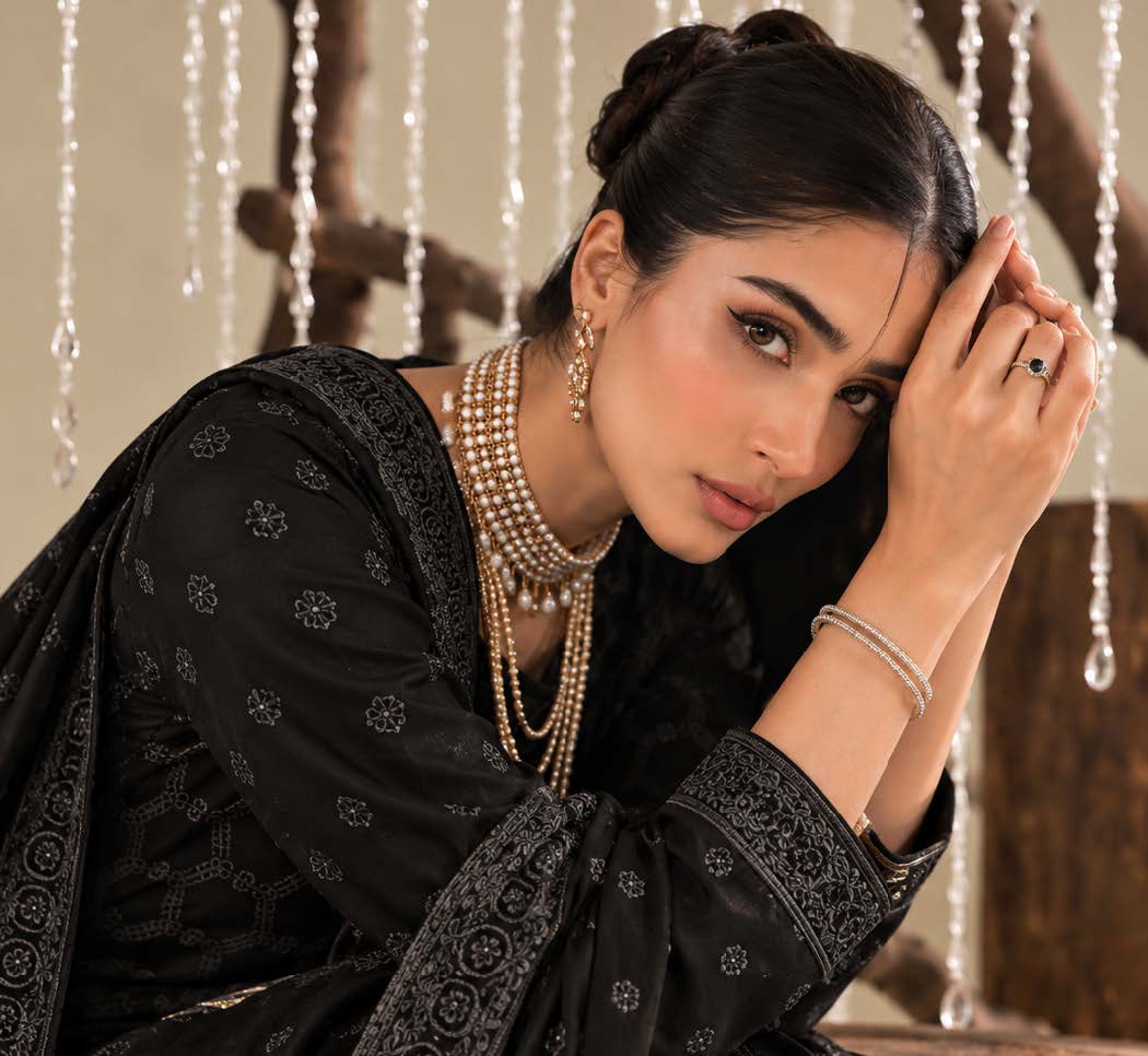 Black Embroidered Dhanak Chicken Kari 3-Piece Suit – Unstitche
