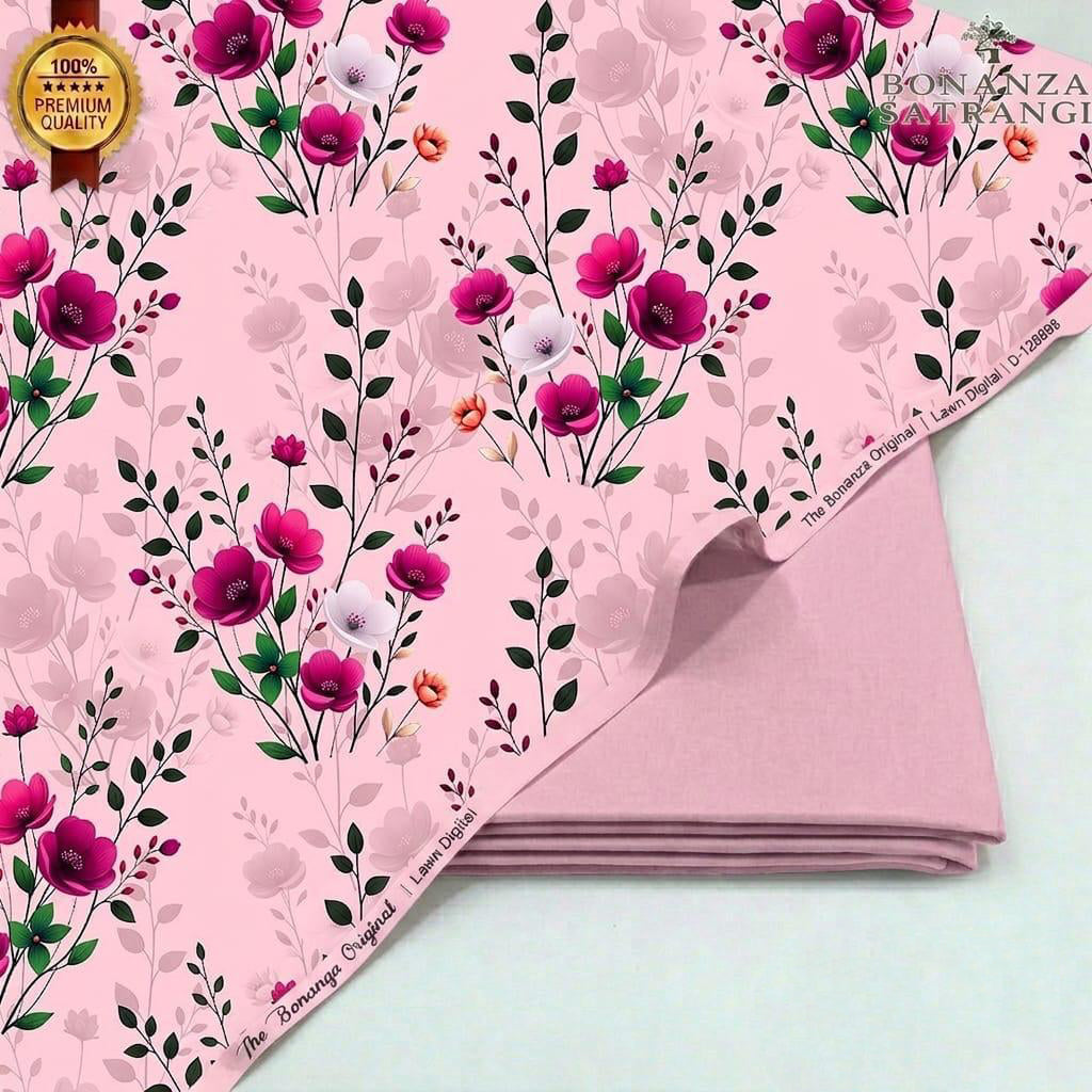 Blush Pink Unstitched Printed Lawn 2-Piece Suit
