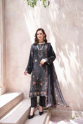 LUXURY BLACK EMBROIDERED SLUB ZARI VISCOSE SET