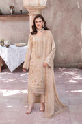 LUXURY BEIGE EMBROIDERED SLUB ZARI VISCOSE SET