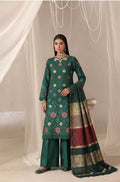 Emerald Green Unstitched Embroidered Lawn Suit 3-Piece