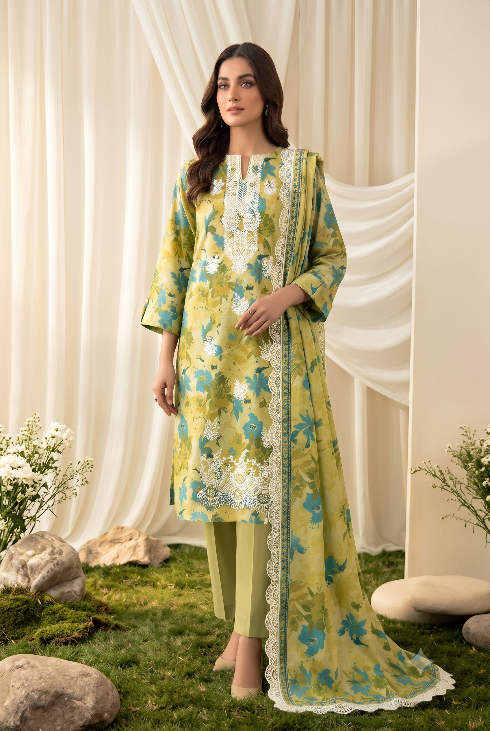 Anzish Embroidered 3-Pc