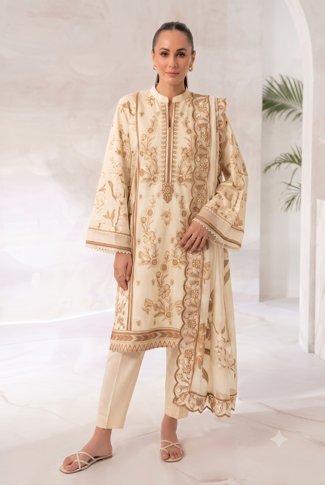 Anzish Embroidered 3-Pc