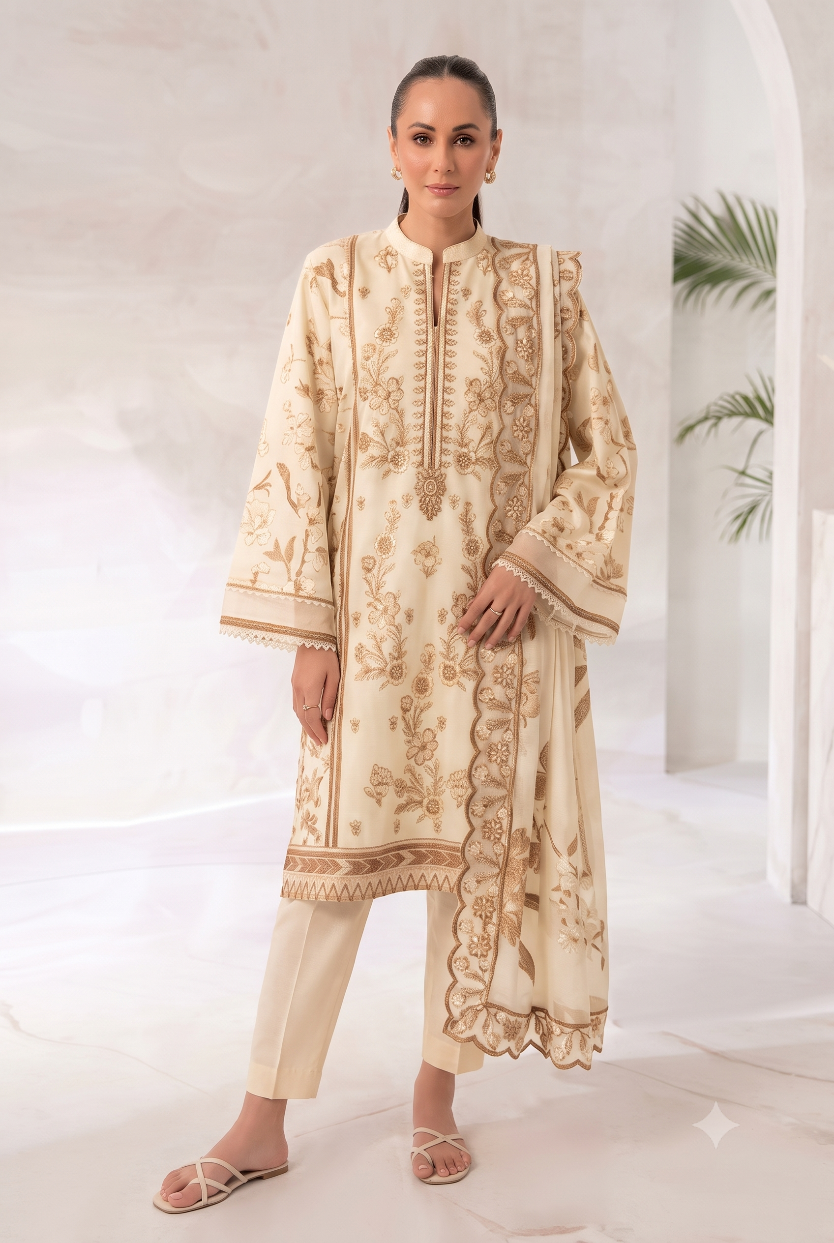 Anzish Embroidered 3-Pc