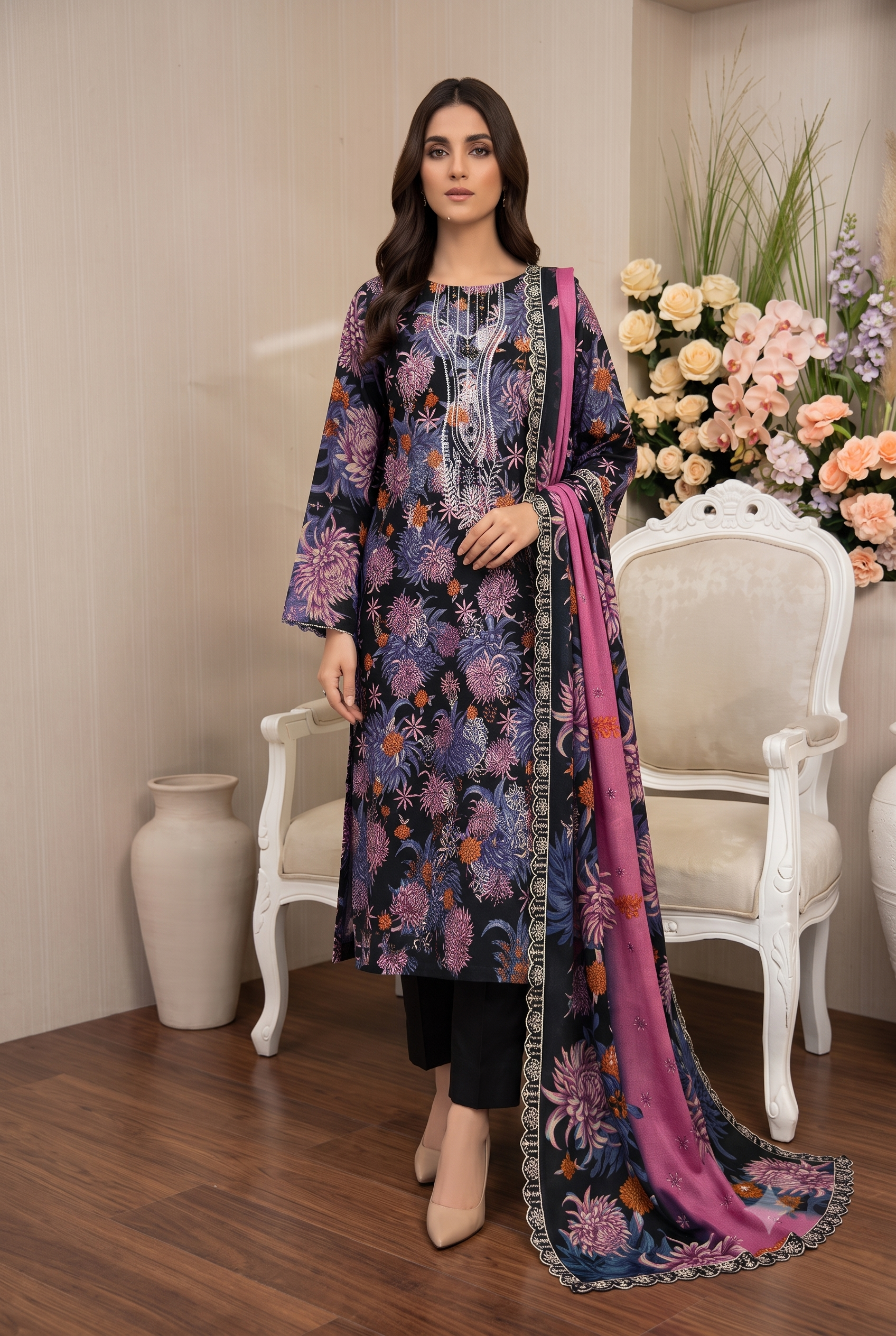 Anzish Embroidered 3-Pc