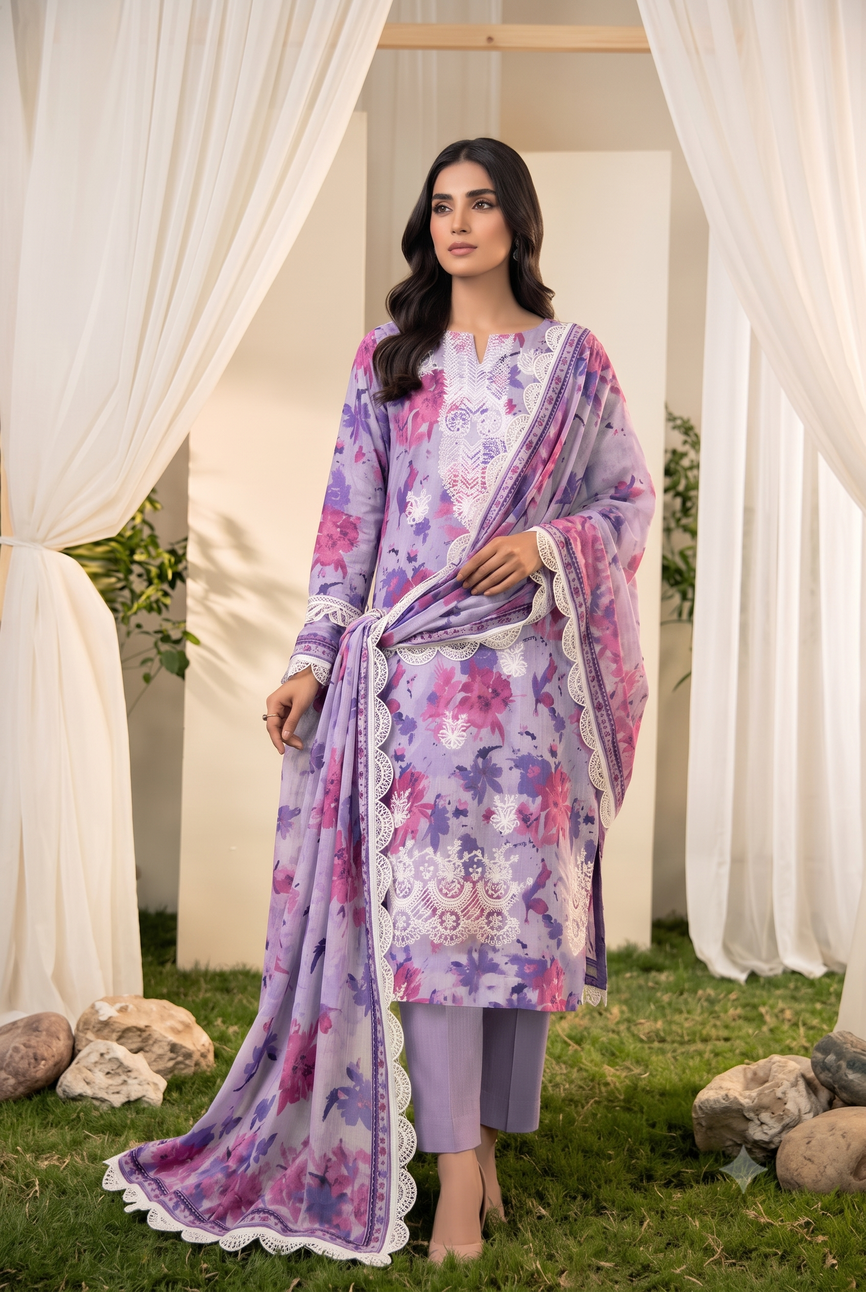 Anzish Embroidered 3-Pc