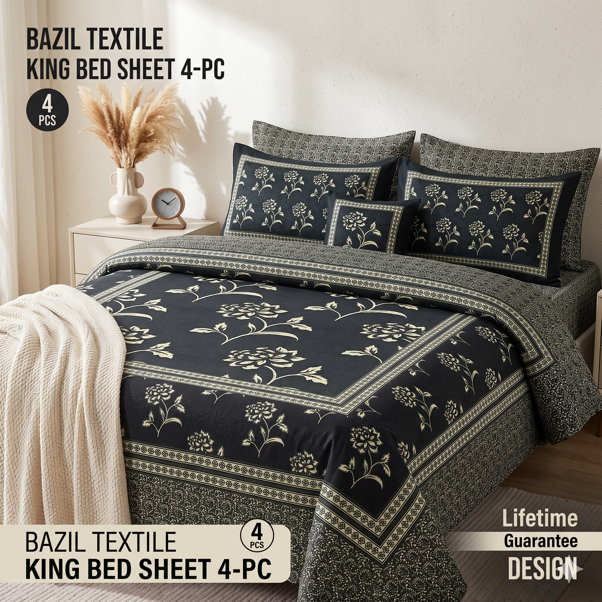 4-Piece Digital Printed Bed-sheet Set