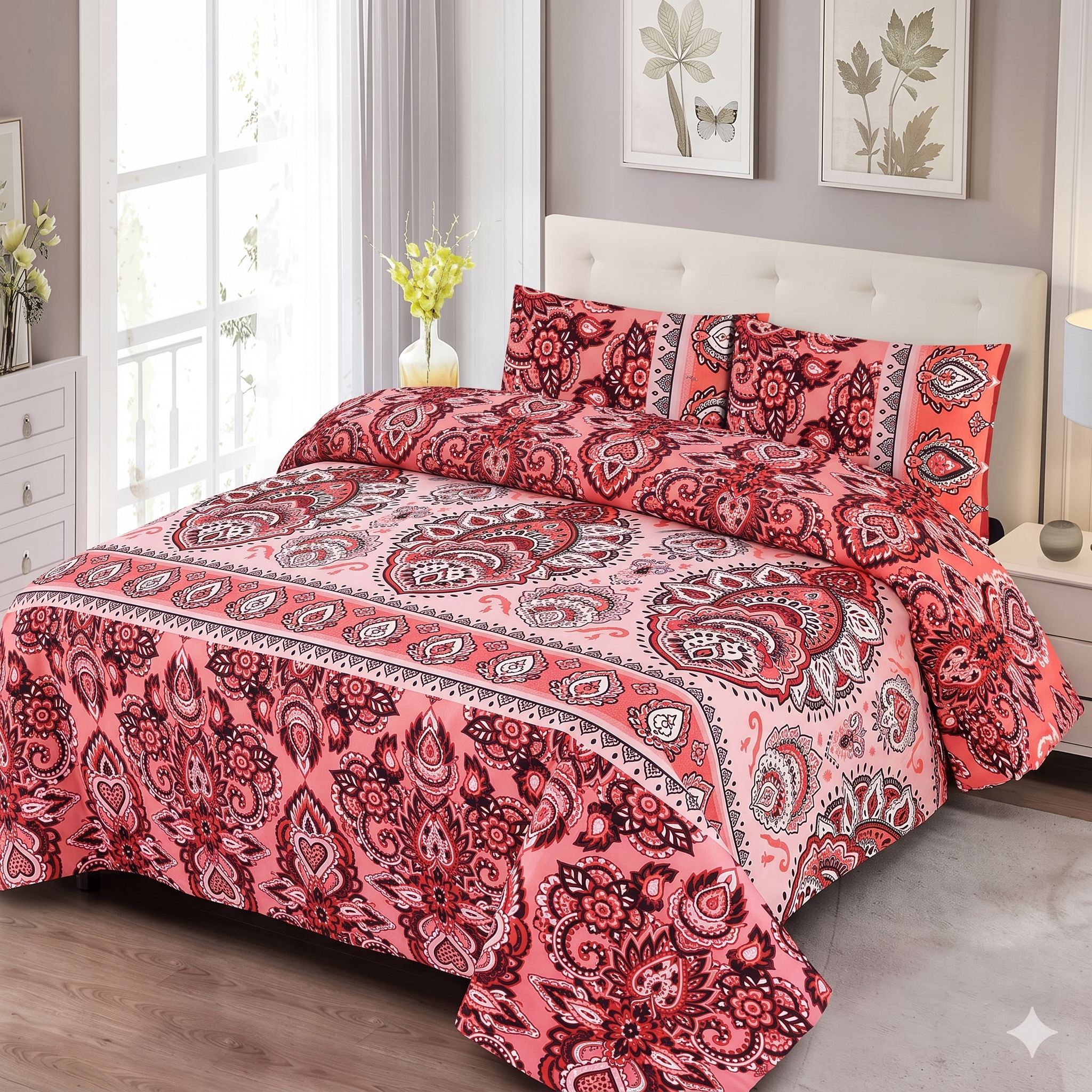 Dynasty King Bed-sheet 3-Pc
