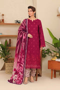 Magenta Embroidered Printed Khaddar Chicken Kari 3-Piece Suit
