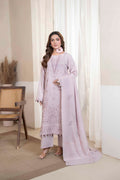 Mauve Pink Luxury Dhanak Suit With Velvet Shawl 3-Piece Suit – Unstitched