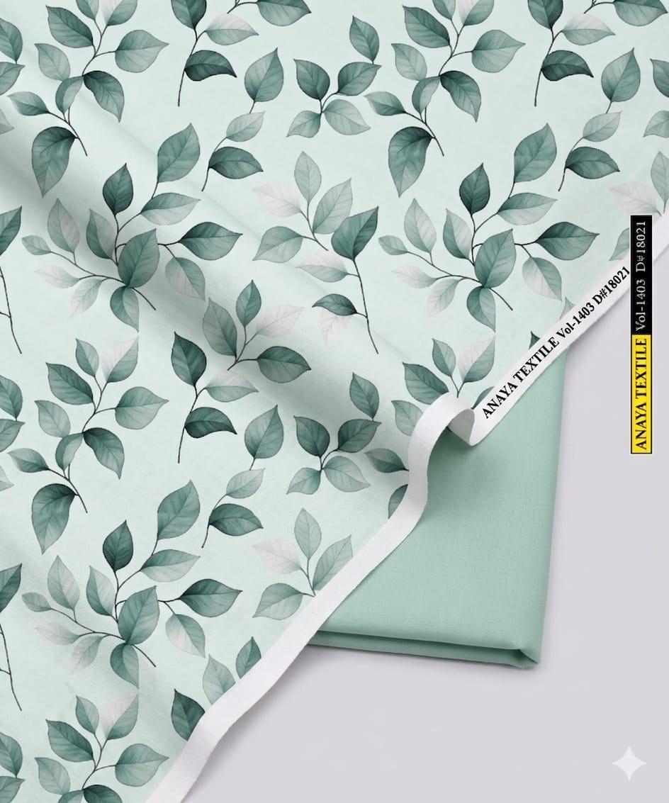 Mint Green Unstitched Printed Lawn 2-Piece Suit