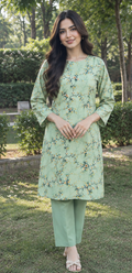 Mint Green Unstitched Printed Lawn 2-Piece