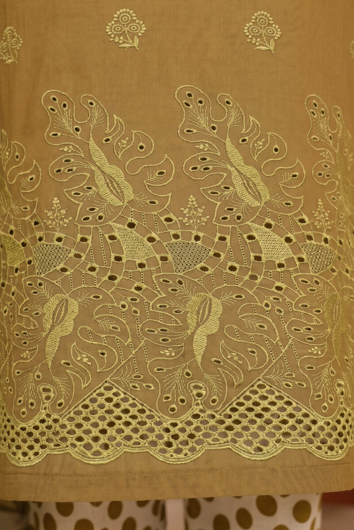 Olive Embroidered Printed Khaddar Chicken Kari 3-Piece Suit