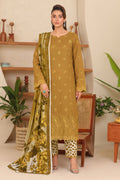 Olive Embroidered Printed Khaddar Chicken Kari 3-Piece Suit