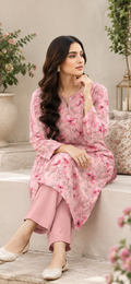 Pink Unstitched Printed Lawn 2-Piece Suit