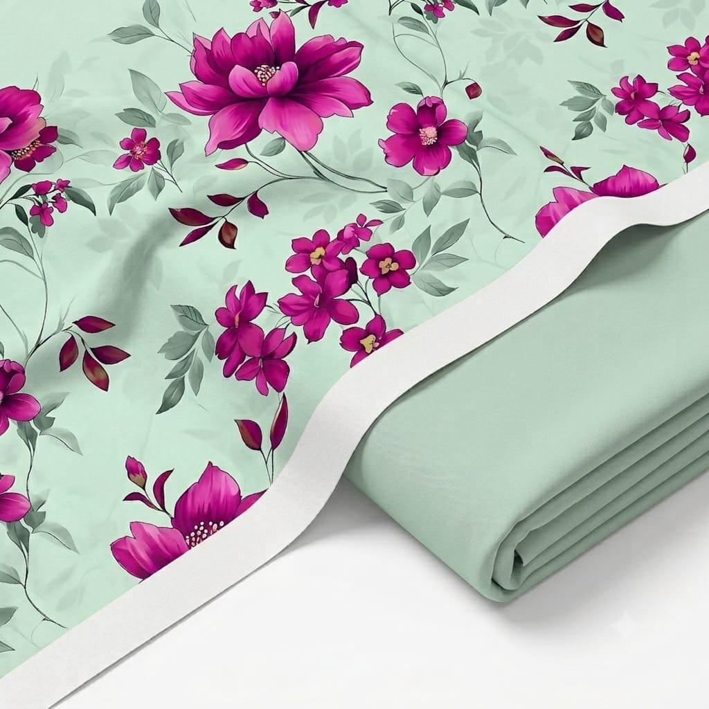 Pistachio Green Unstitched Printed Lawn 2-Piece Suit