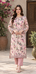 Tea Pink Unstitched Printed Lawn 2-Piece Suit